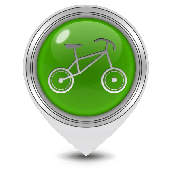 Значок велосипедного указателя на белом фоне — стоковое фото