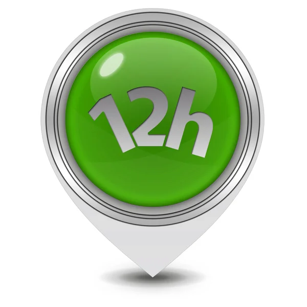 12 hours pointer icon on white background — Stock Photo, Image