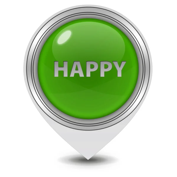 Happy pointer icon on white background — Stock Photo, Image