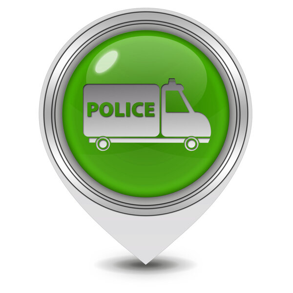 Значок полицейского указателя на белом фоне
