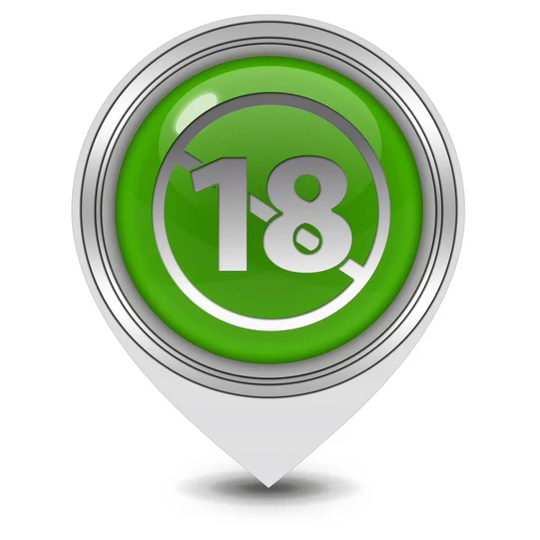 18 Zeiger-Symbol auf weißem Hintergrund — Stockfoto