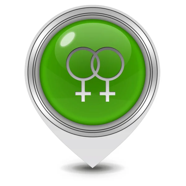 Lesbisches Zeiger-Symbol auf weißem Hintergrund — Stockfoto