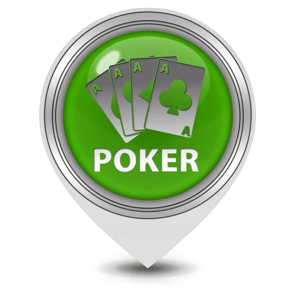 Ikona wskaźnika Poker na białym tle — Zdjęcie stockowe