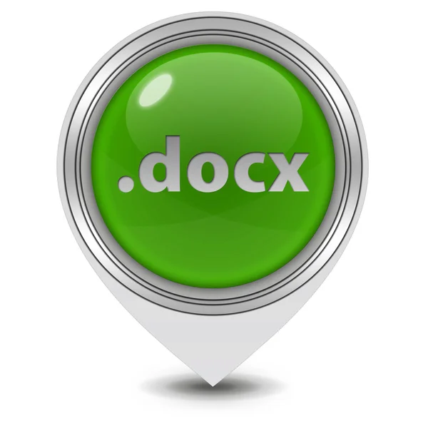.docx-aanwijzer pictogram op witte achtergrond — Stockfoto