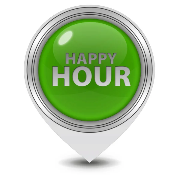 Happy hour pointer icon on white background — Stock Photo, Image