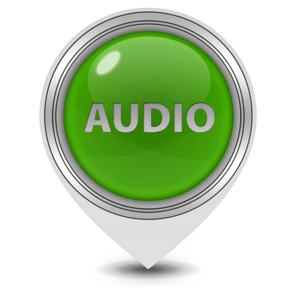 Audio-Zeiger-Symbol auf weißem Hintergrund — Stockfoto