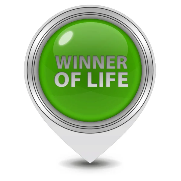 Winner of life pointer icon on white background — Stock Photo, Image