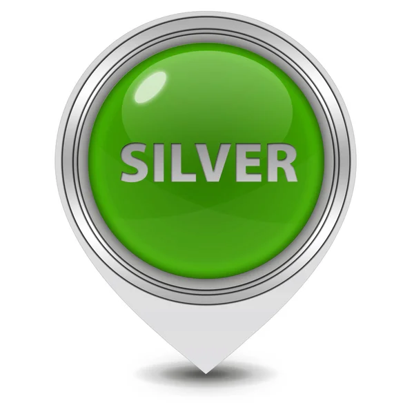 Silver pointer icon on white background — Stock Photo, Image