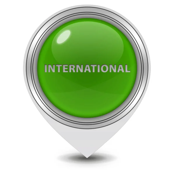 Uluslararası işaretçi simgesi beyaz arka plan üzerinde — Stok fotoğraf