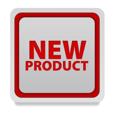 Beyaz arka plan üzerinde yeni ürün kare simgesi