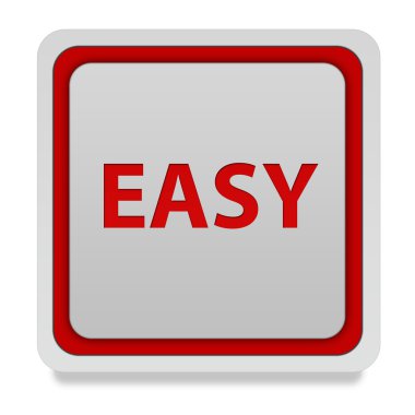 Beyaz arka plan üzerinde kolay kare simgesi