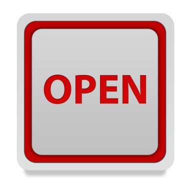 Beyaz arka plan üzerinde kare simgesini açın.