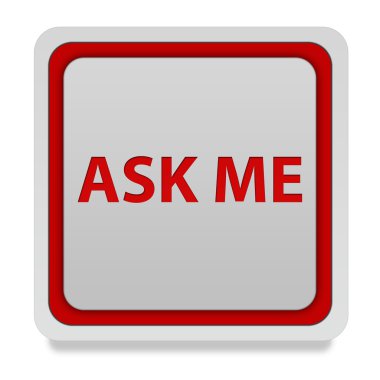 ask me square icon on white background clipart