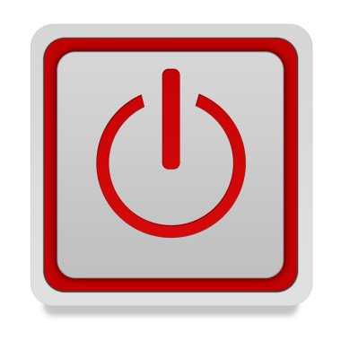 Beyaz arka plan üzerinde güç kare simgesi