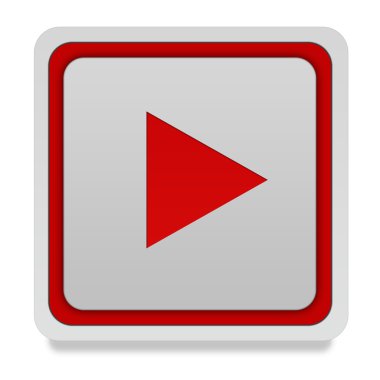 kare simgesi beyaz arka plan üzerinde oynamak