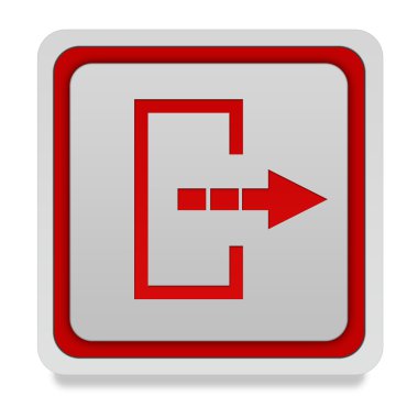 Beyaz arka plan üzerinde oturum kapatma kare simgesi