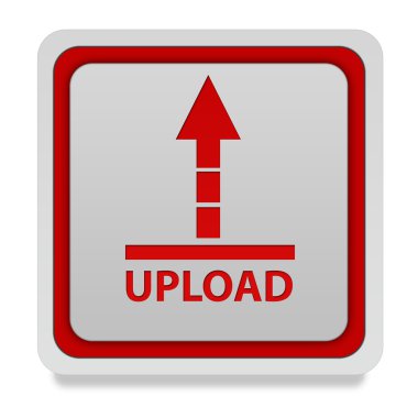 Beyaz arka plan üzerinde kare simgesini yüklemek