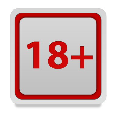 Beyaz arka plan üzerinde 18 kare simgesi