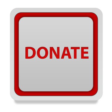 Kare simgesi beyaz zemin üzerine bağış