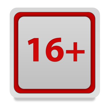 Beyaz arka plan üzerinde 16 kare simgesi