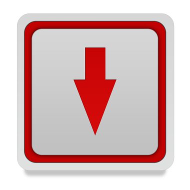 Beyaz arka plan üzerinde ok kare simgesi