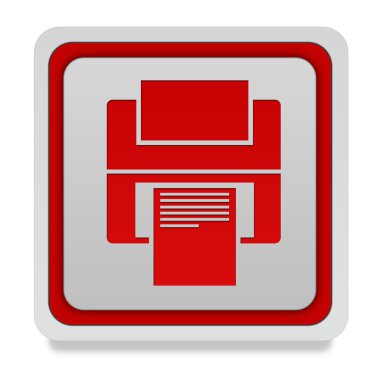 Beyaz arka planda yazdırma kare simgesi