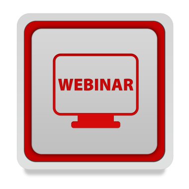 Webinar kare simgesi beyaz arka plan üzerinde