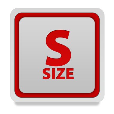 S boyutu kare simgesi beyaz arka plan üzerinde