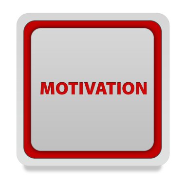 Motivasyon kare simgesi beyaz arka plan üzerinde