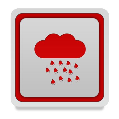 Beyaz arka plan üzerinde yağmur kare simgesi