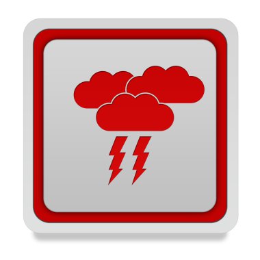 Beyaz arka plan üzerinde yağmur kare simgesi