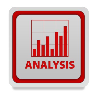 Veri analizi kare simgesi beyaz arka plan üzerinde