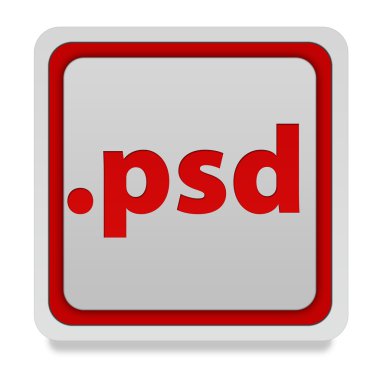 .beyaz arka plan üzerinde psd kare simgesi