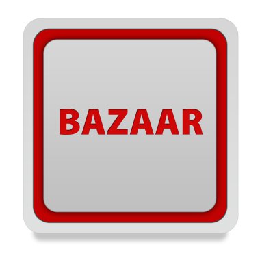 In Bazaarı kare simgesi beyaz arka plan üzerinde