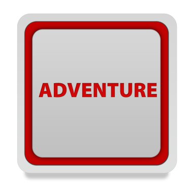 Macera kare simgesi beyaz arka plan üzerinde