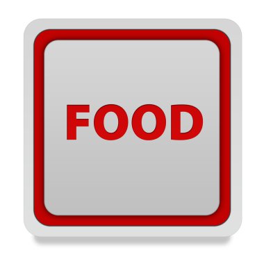 Beyaz arka plan üzerinde gıda kare simgesi