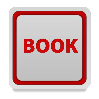 Beyaz arka plan üzerinde kitap kare simgesini
