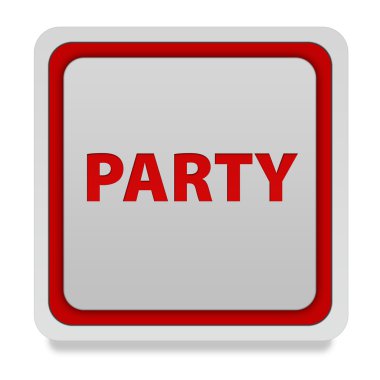 Beyaz arka plan üzerinde parti kare simgesi