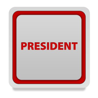 Başkan kare simgesi beyaz arka plan üzerinde