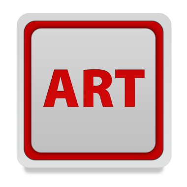 Beyaz arka plan üzerinde sanat kare simgesi