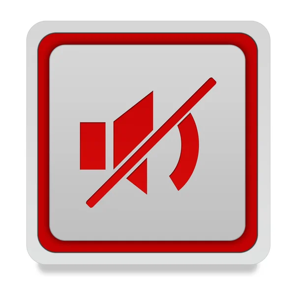 Mute square icon on white background — Stock Photo, Image