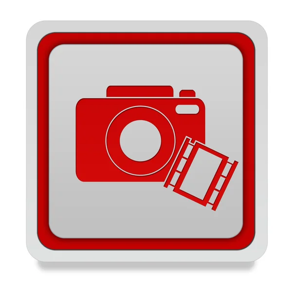 Τετράγωνο εικονίδιο κάμερα σε άσπρο φόντο — Φωτογραφία Αρχείου
