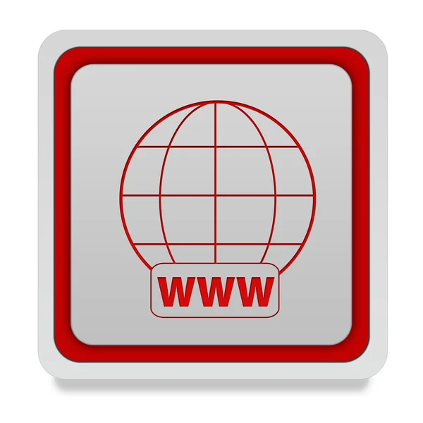 Čtvercová ikona www na bílém pozadí — Stock fotografie