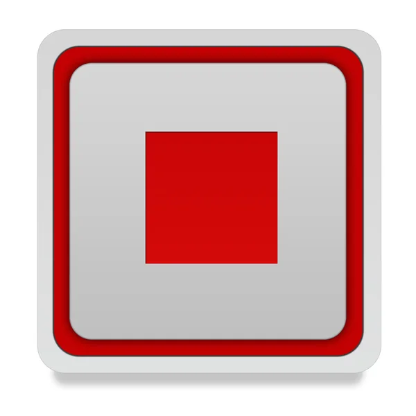 Stop kwadratowych ikona na białym tle — Zdjęcie stockowe