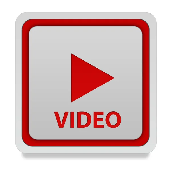 Icono de video cuadrado sobre fondo blanco — Foto de Stock
