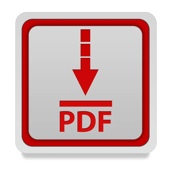 Pdf descargar icono cuadrado sobre fondo blanco —  Fotos de Stock