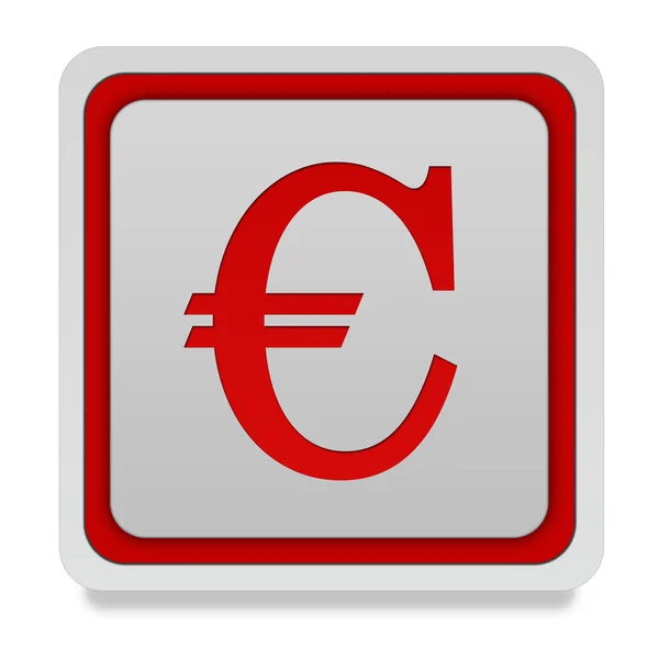 Euro square icon on white background — Stock Photo, Image