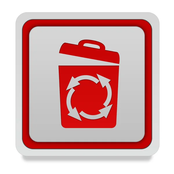 Reciclar icono cuadrado sobre fondo blanco — Foto de Stock