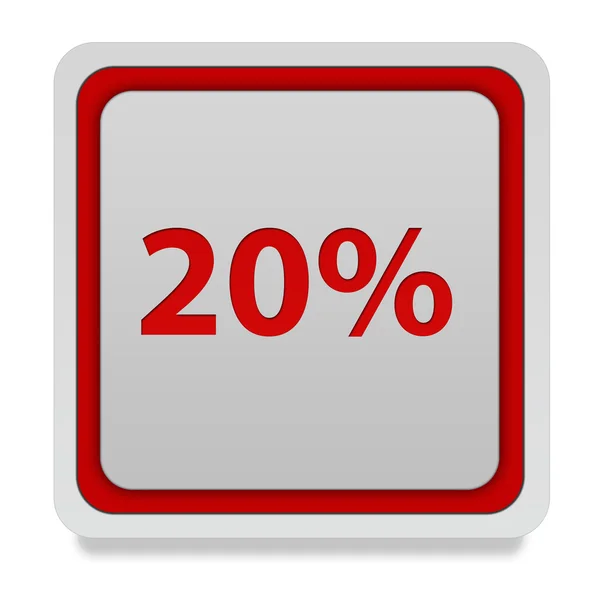 Twenty percent square icon on white background — Stock Photo, Image