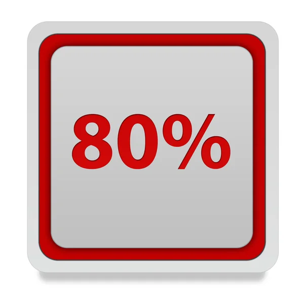 Eighty percent square icon on white background — Stock Photo, Image